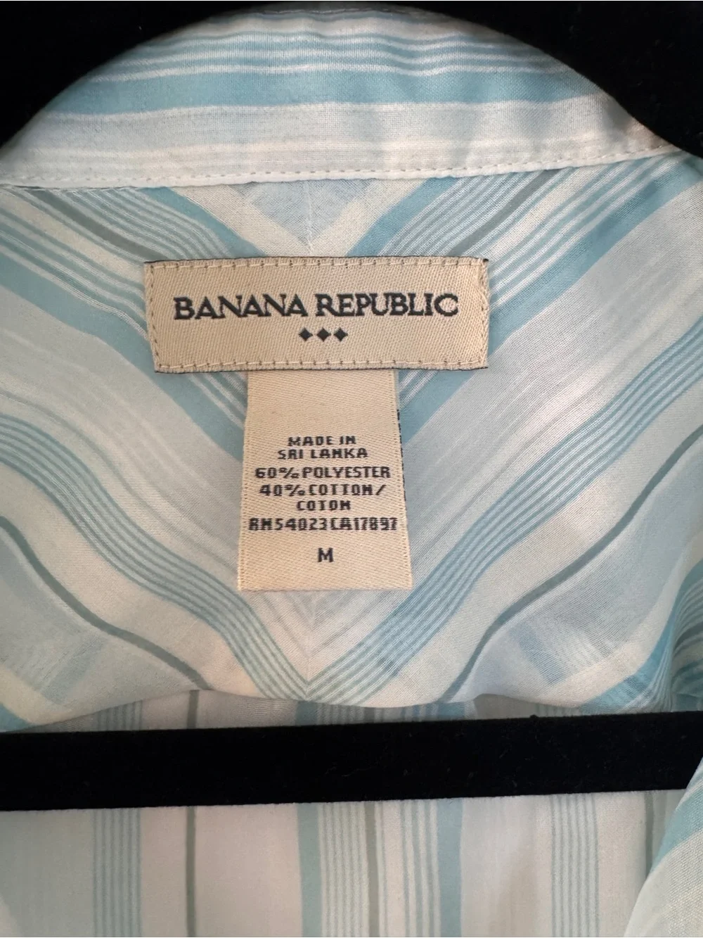 Banana Republic Light Blue and White Striped Dress Shirt